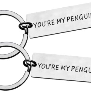 Portachiavi pinguino Nimteve regalo coppie acciaio-0