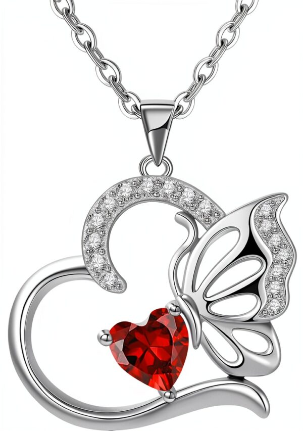 Collana Donna Argento 925 Cuore Farfalla Regalo San
